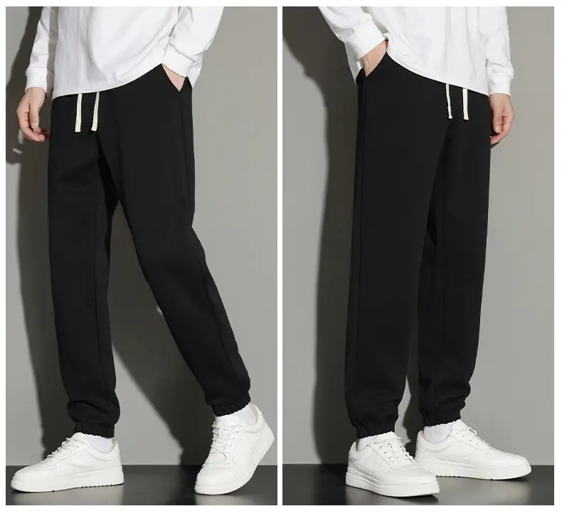 Men's Grey Jogger Sweatpants Loose Fit Straight Leg — feature 40