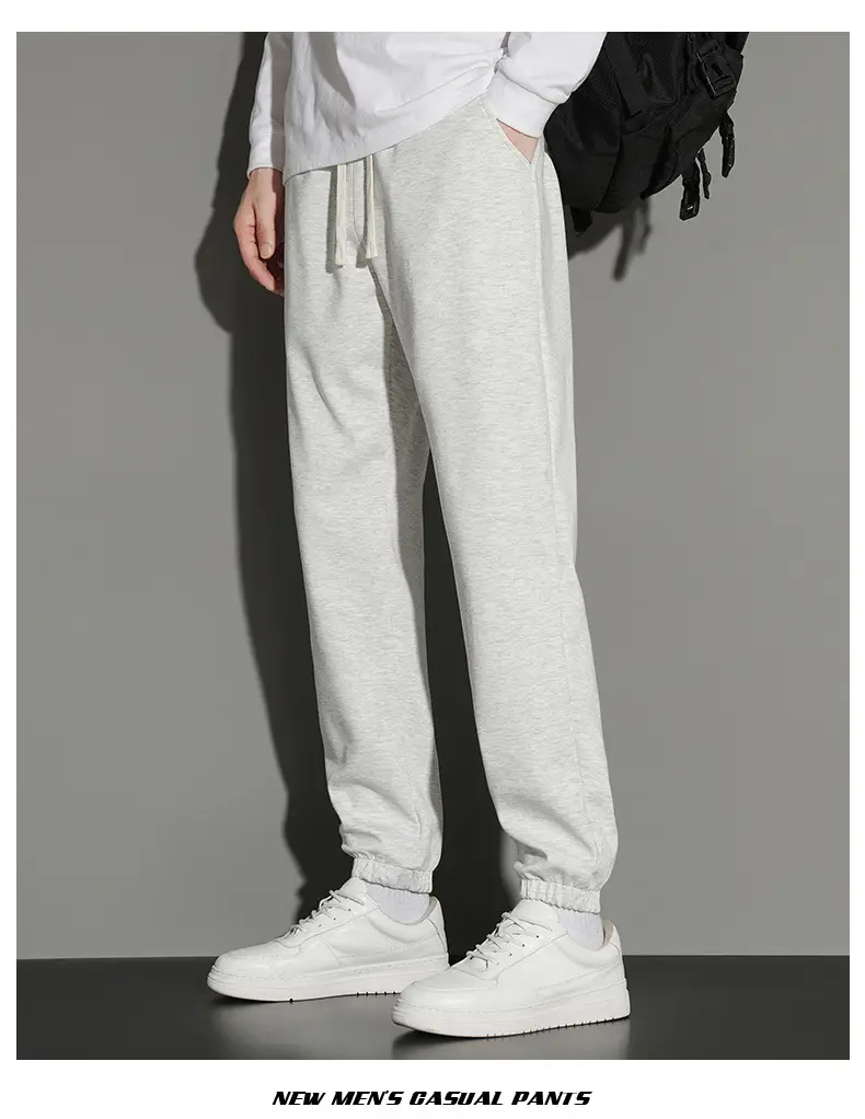 Men's Grey Jogger Sweatpants Loose Fit Straight Leg — feature 41