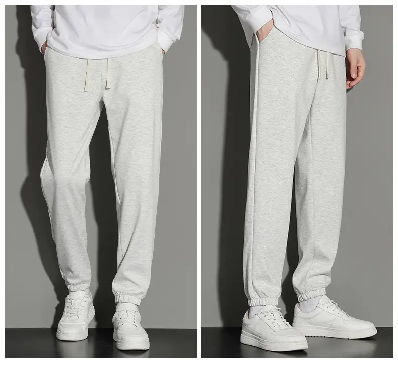 Men's Grey Jogger Sweatpants Loose Fit Straight Leg — feature 42