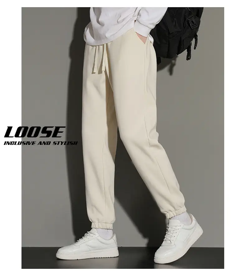 Men's Grey Jogger Sweatpants Loose Fit Straight Leg — feature 44