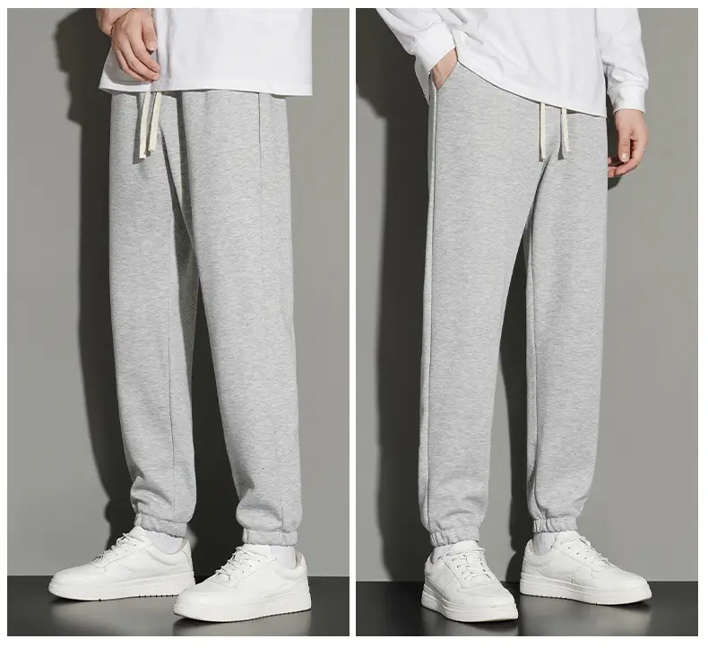 Men's Grey Jogger Sweatpants Loose Fit Straight Leg — feature 46