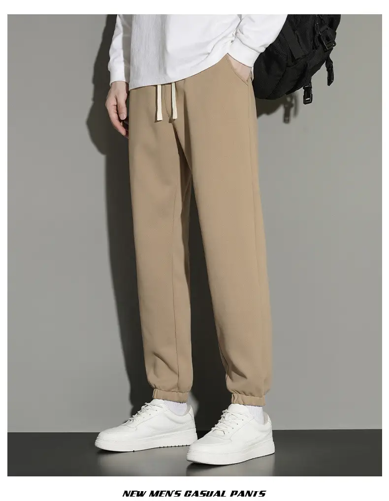 Men's Grey Jogger Sweatpants Loose Fit Straight Leg — feature 48