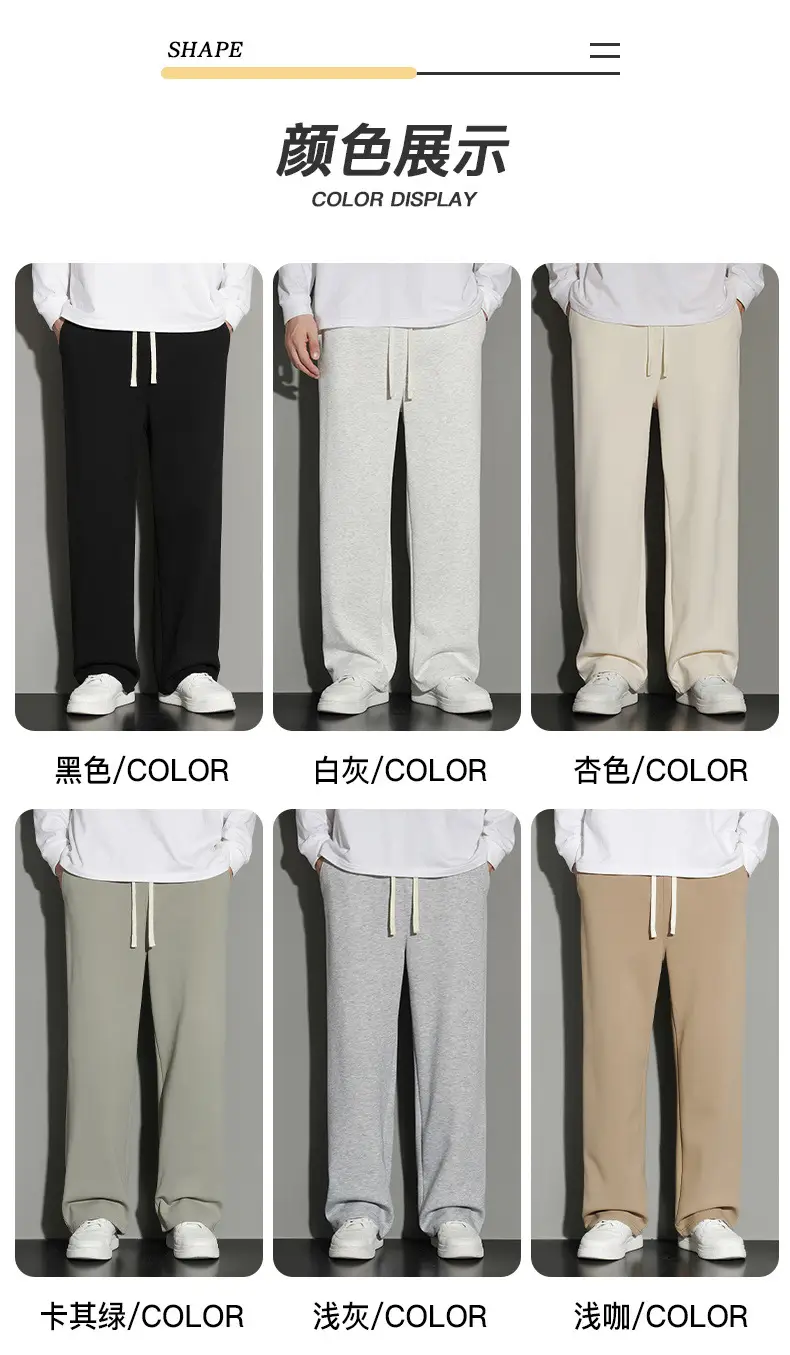 Men's Grey Jogger Sweatpants Loose Fit Straight Leg — feature 8