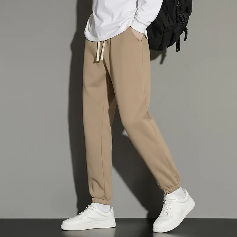 Men's Grey Jogger Sweatpants Loose Fit Straight Leg - Image 10
