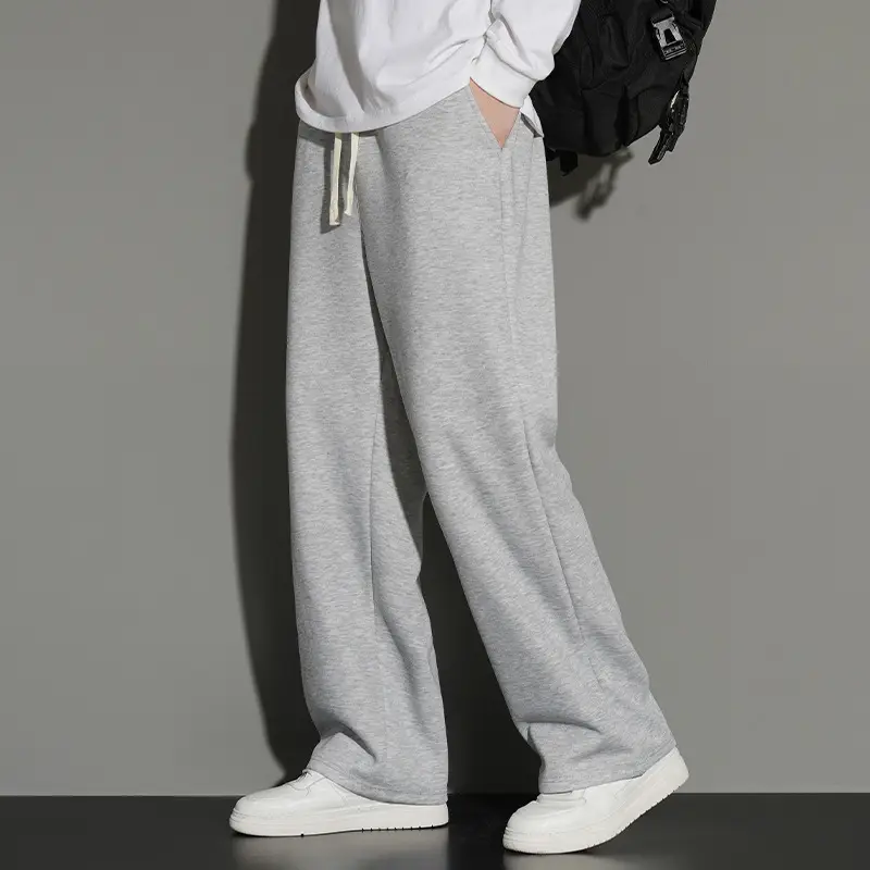 Men's Grey Jogger Sweatpants Loose Fit Straight Leg - Image 2