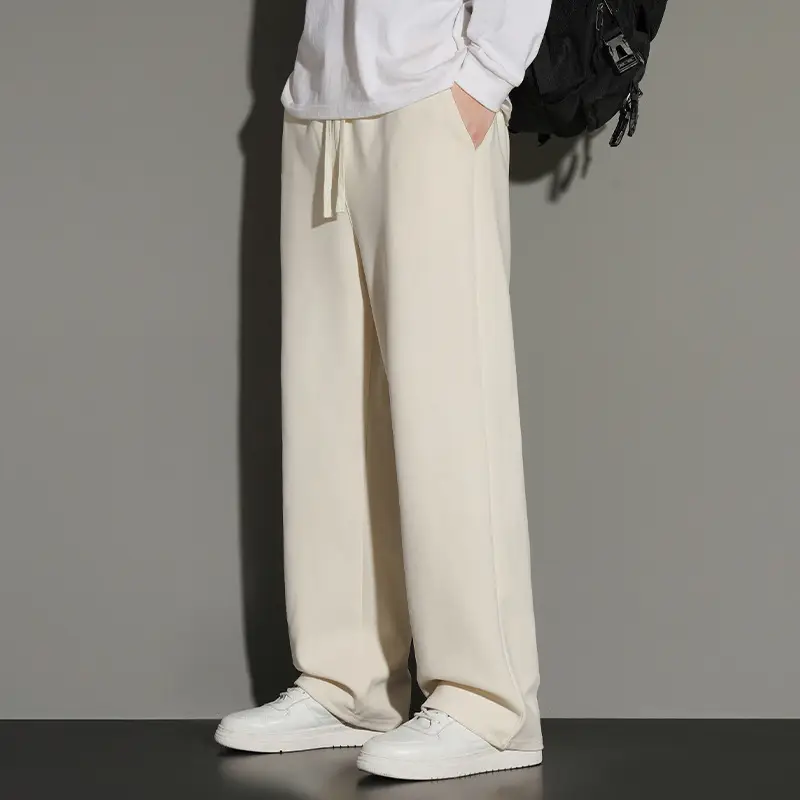 Men's Grey Jogger Sweatpants Loose Fit Straight Leg - Image 3
