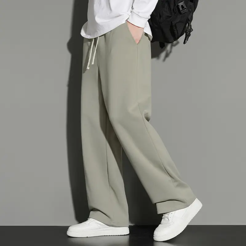 Men's Grey Jogger Sweatpants Loose Fit Straight Leg - Image 4