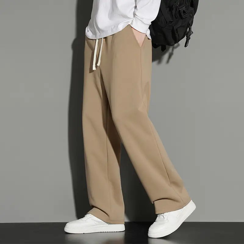 Men's Grey Jogger Sweatpants Loose Fit Straight Leg - Image 5