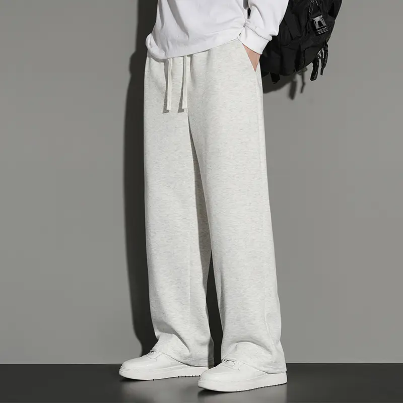 Men's Grey Jogger Sweatpants Loose Fit Straight Leg - Image 6