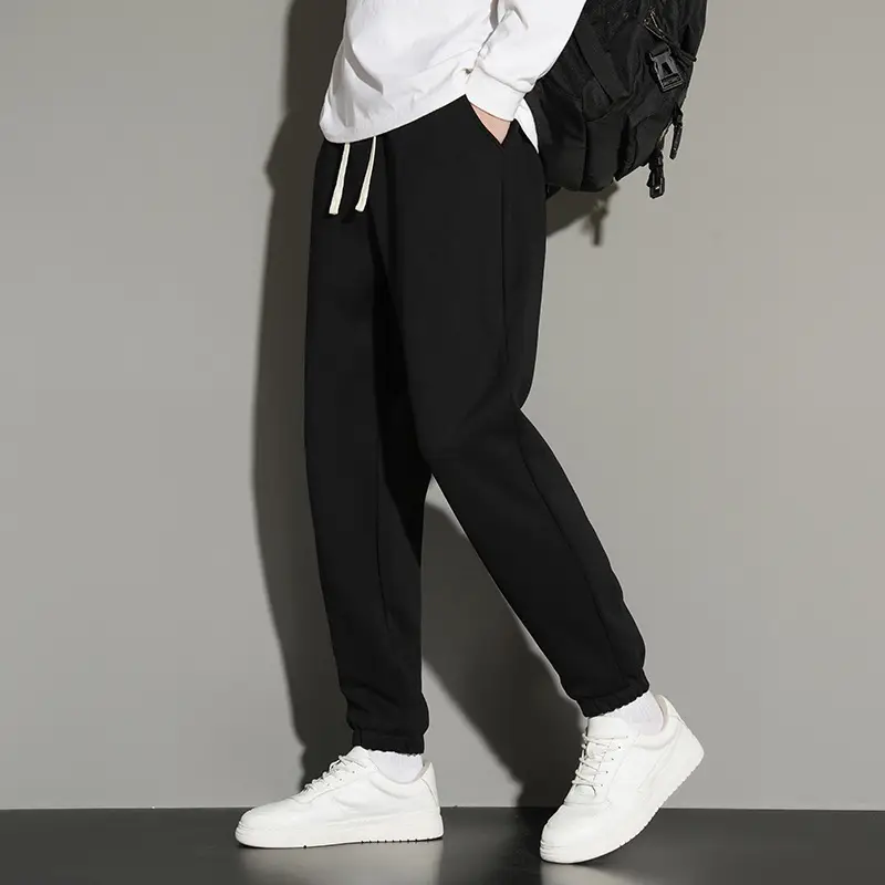 Men's Grey Jogger Sweatpants Loose Fit Straight Leg - Image 7