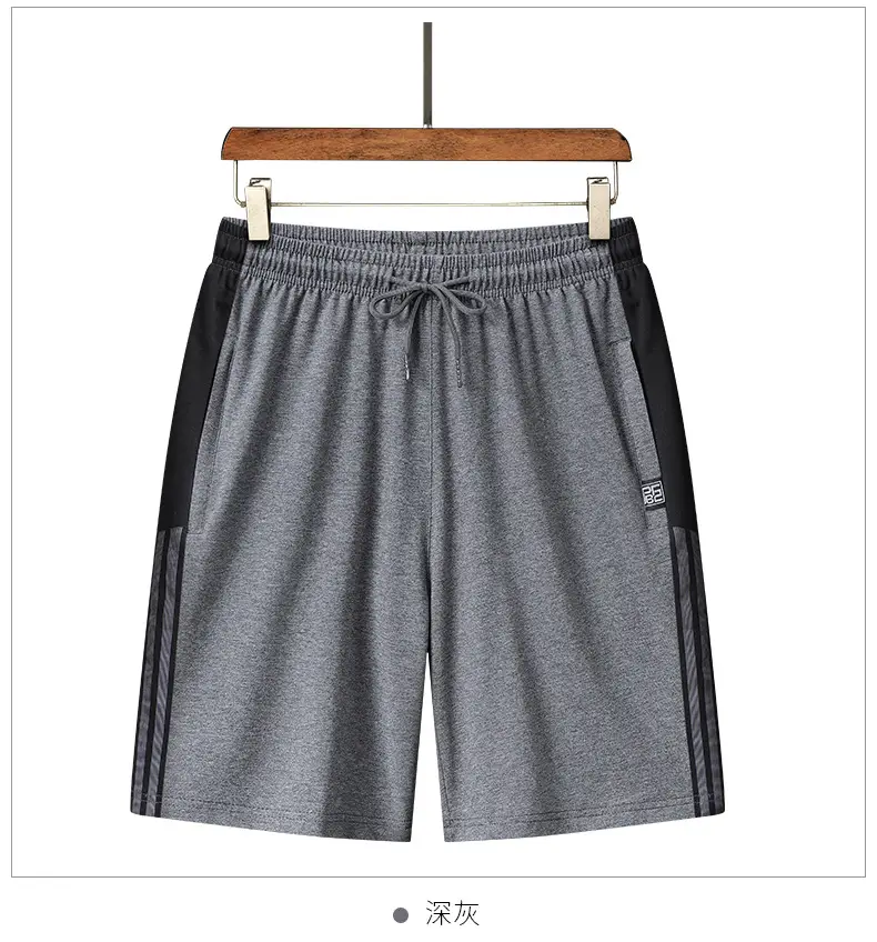 Men Cotton Shorts Grey Loose Fit 2023 Summer — feature 15