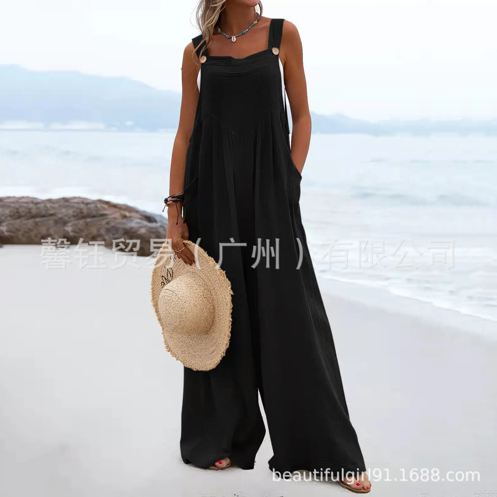 Women Green Ethnic Jumpsuit Wide Leg Pants Summer - Image 10