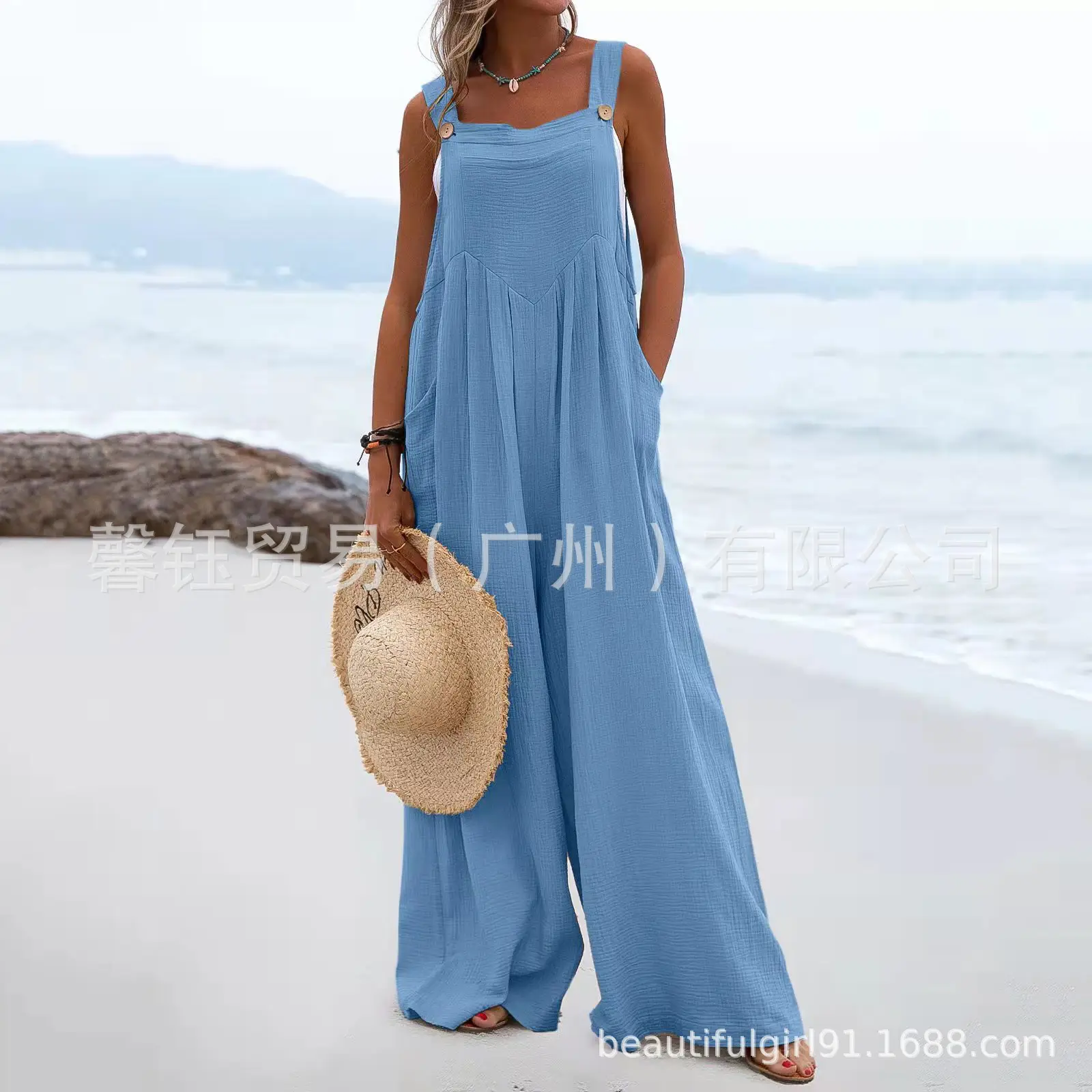 Women Green Ethnic Jumpsuit Wide Leg Pants Summer - Image 12