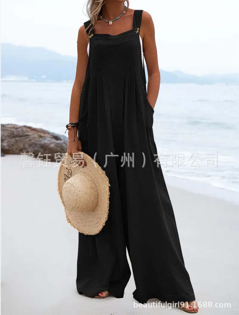 Women Green Ethnic Jumpsuit Wide Leg Pants Summer - Image 4