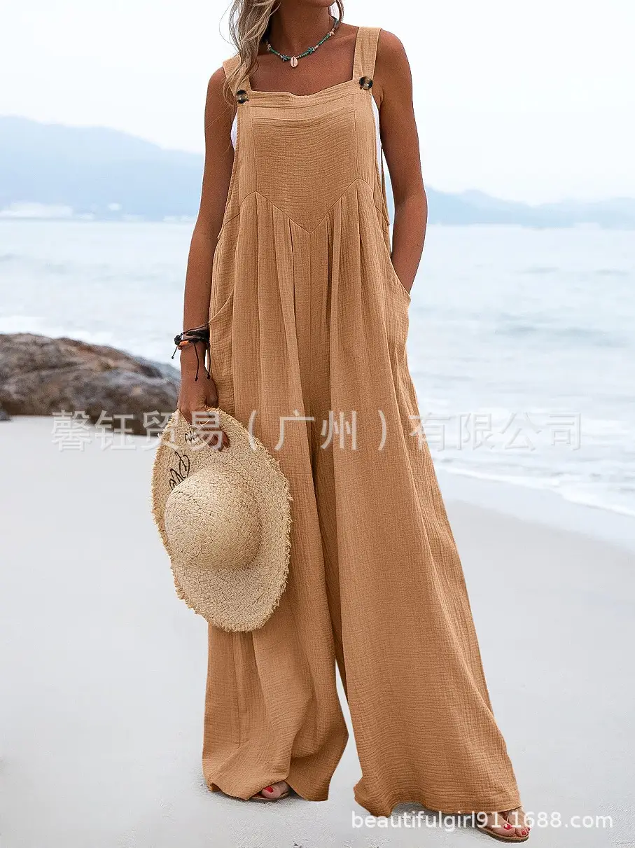Women Green Ethnic Jumpsuit Wide Leg Pants Summer - Image 5