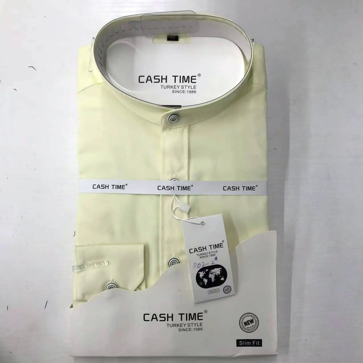 Men's Blue Cash Time Collar Shirt Long Sleeve Cotton - Image 4