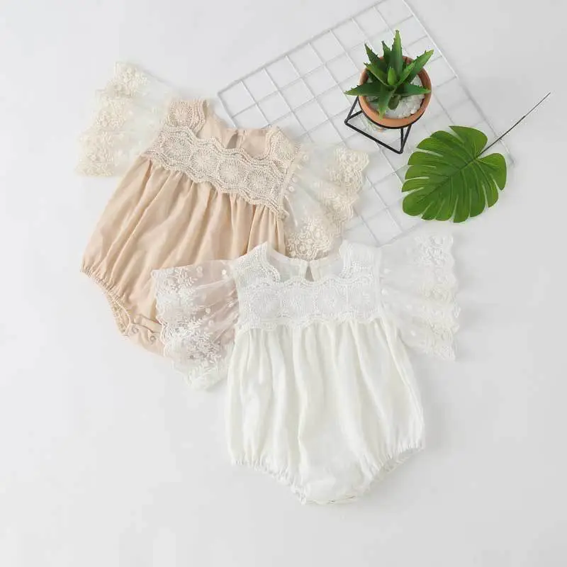 White Lace Wrap Baby Short Sleeve Hap Clothes - Image 4