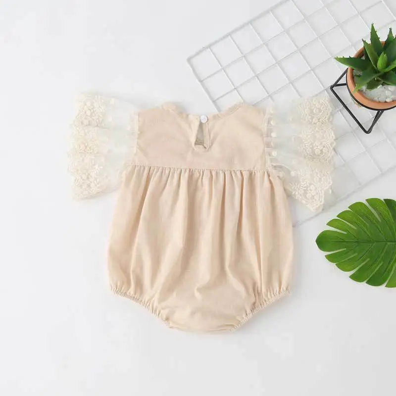 White Lace Wrap Baby Short Sleeve Hap Clothes - Image 5