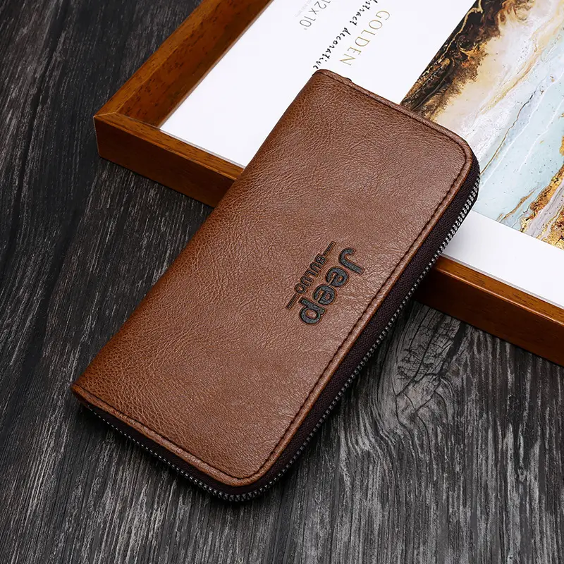 Cross-Border Jeepbuluo Long Men's Wallet with Large Capacity, Multifunctional, Simple Clutch Wallet with Anti-Theft Feature