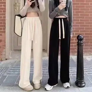 Women's Pink Waffle Pants with Drawstring Waist — feature 5