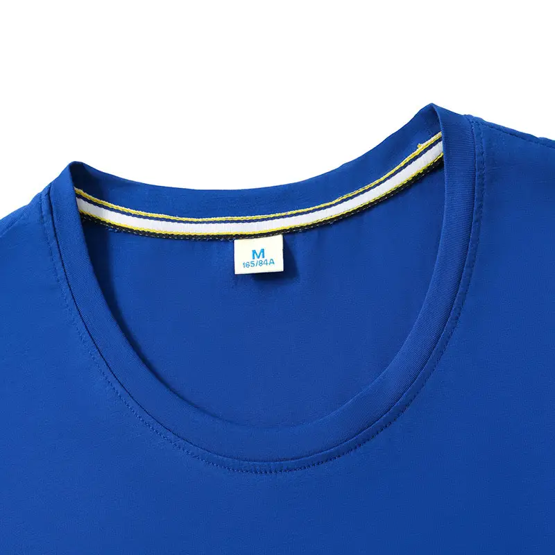 Men Black Mercerized Cotton T-Shirt Short Sleeve - Image 11