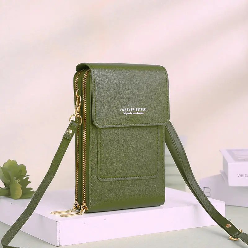Green Touch Screen Mini Phone Bag for Women