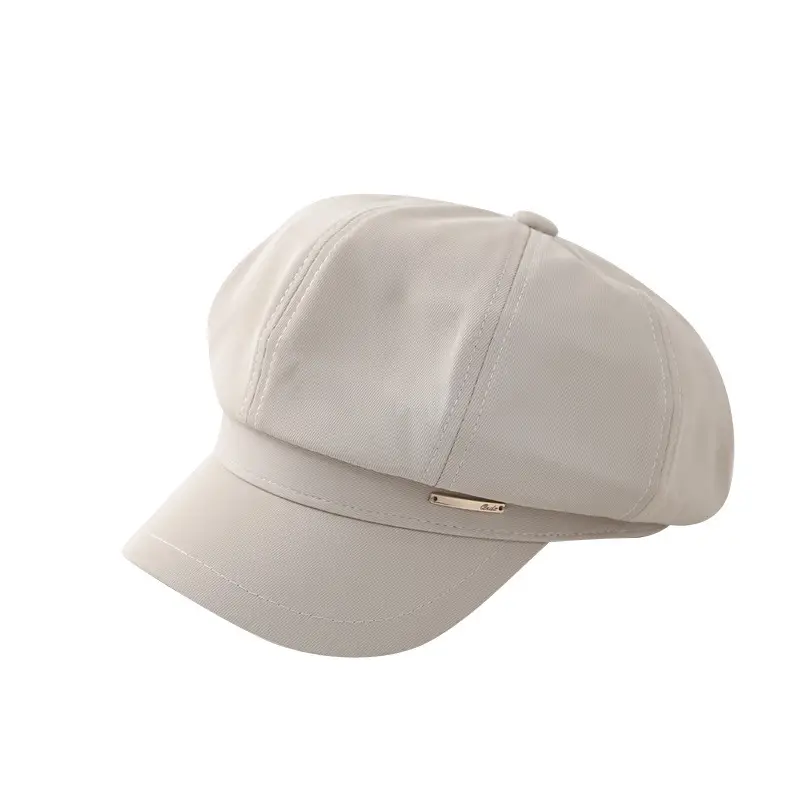 Women's Light Grey Duck Tongu Beret Cap - Image 8