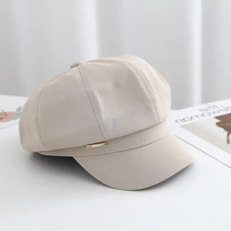 Women's Light Grey Duck Tongu Beret Cap - Image 3