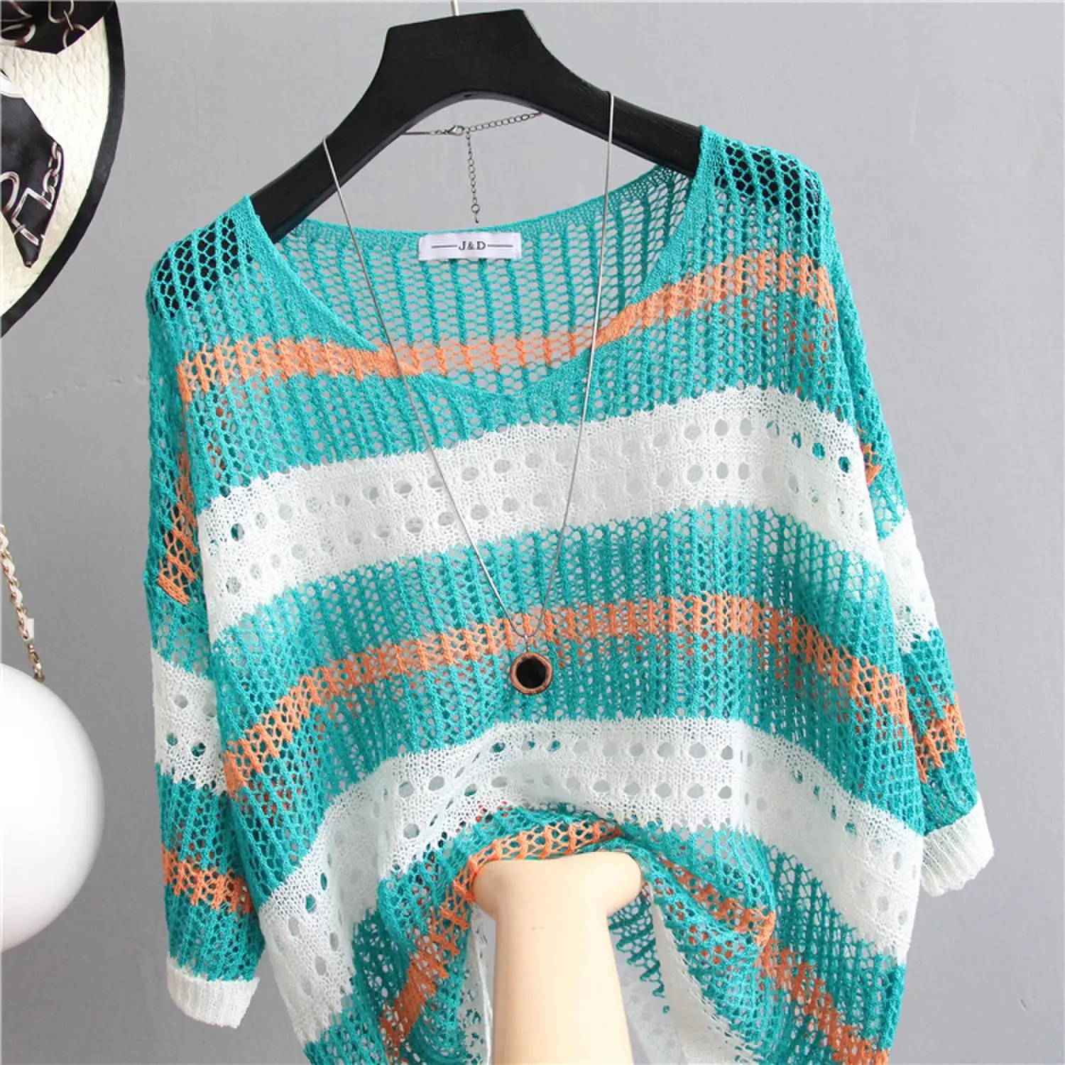 Women's Knitted Sun Protection Blouse Pullover Multicolor — feature 20