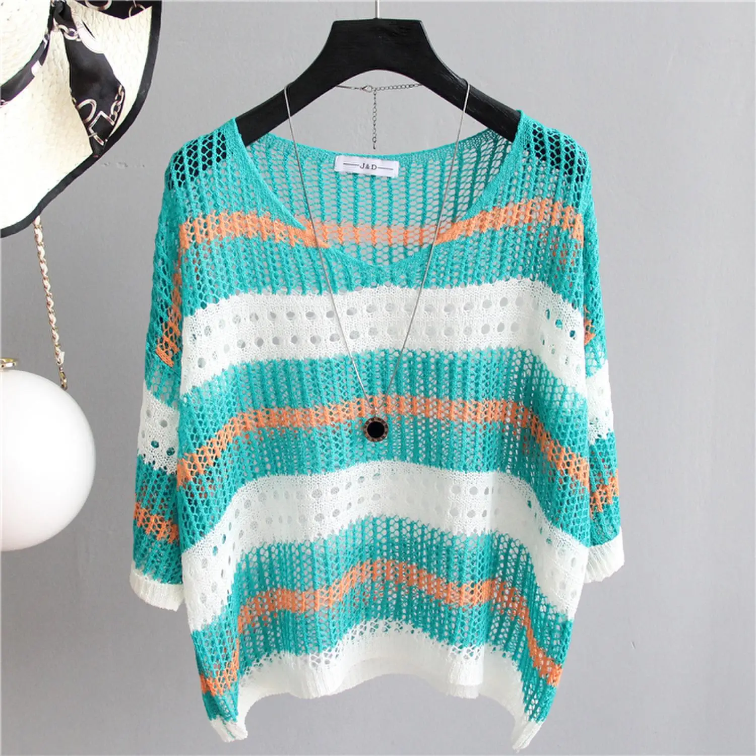 Women's Knitted Sun Protection Blouse Pullover Multicolor — feature 23