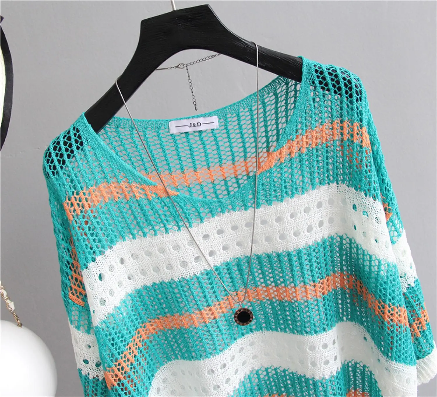 Women's Knitted Sun Protection Blouse Pullover Multicolor — feature 26