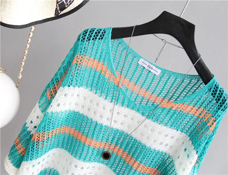 Women's Knitted Sun Protection Blouse Pullover Multicolor — feature 27