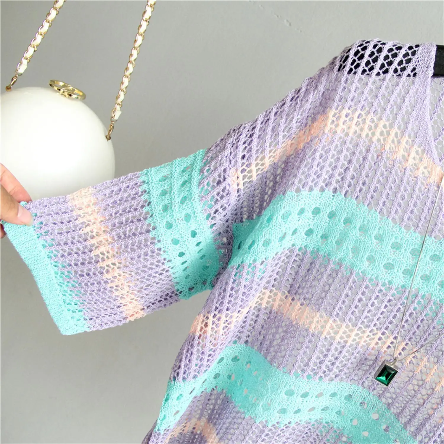 Women's Knitted Sun Protection Blouse Pullover Multicolor — feature 37