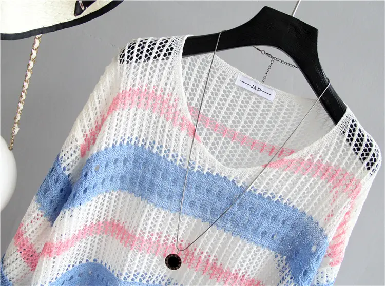 Women's Knitted Sun Protection Blouse Pullover Multicolor — feature 47