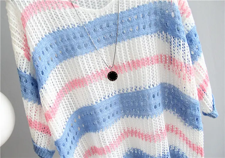 Women's Knitted Sun Protection Blouse Pullover Multicolor — feature 48