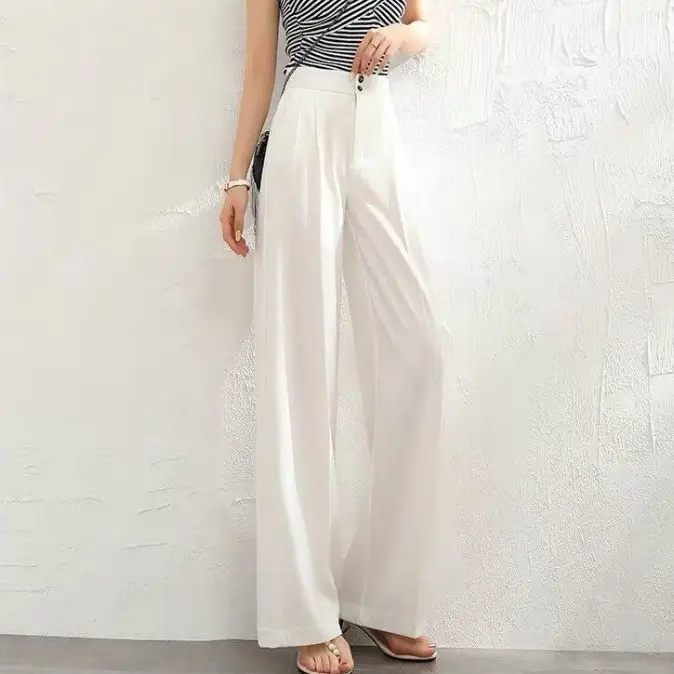 Wide Leg Pants Women High Waist Black 2022 - Image 8