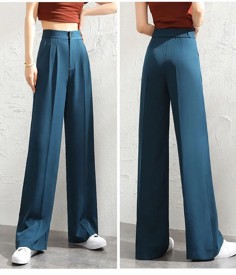 Wide Leg Pants Women High Waist Black 2022 — feature 8