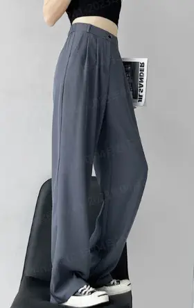 Wide Leg Pants Women High Waist Black 2022 - Image 5