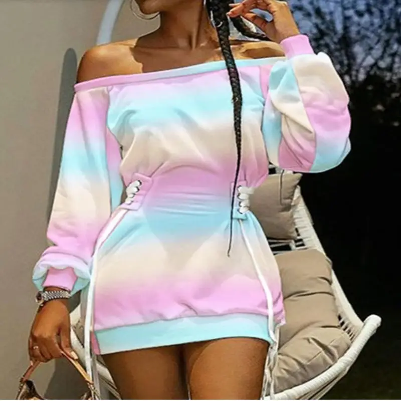 2021 Tie-Dye Long Sleeve Women's Dress