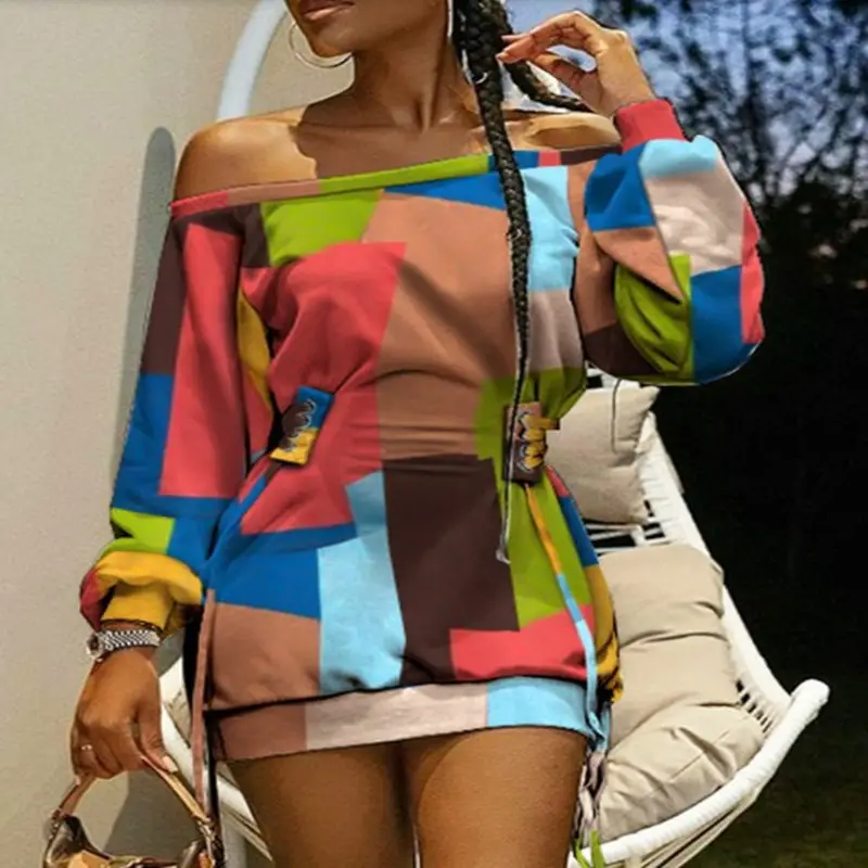 2021 Tie-Dye Long Sleeve Women's Dress