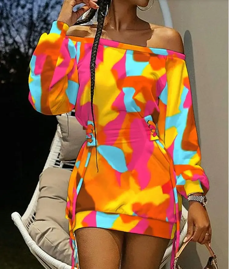 2021 Tie-Dye Long Sleeve Women's Dress — feature 8
