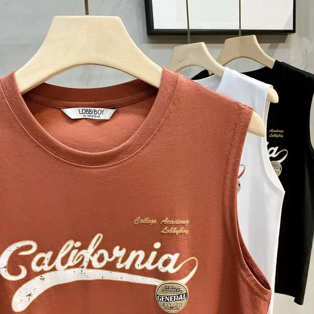 California Letter Sleeveless T-Shirt Vest Men - Image 5