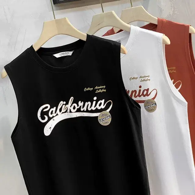 California Letter Sleeveless T-Shirt Vest Men - Image 7