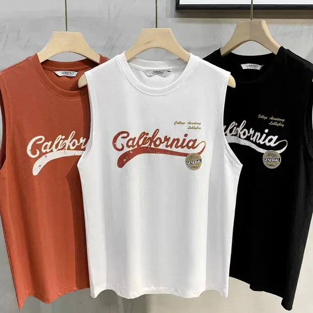 California Letter Sleeveless T-Shirt Vest Men - Image 8