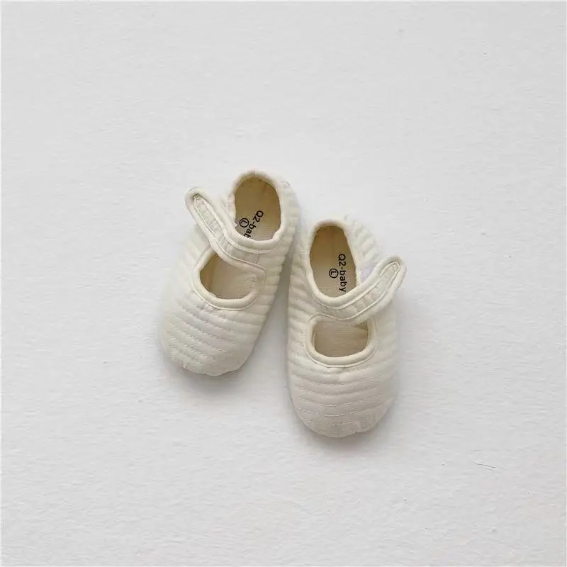 White Korean Style Baby Walking Shoes 0-2Yr Soft Sole