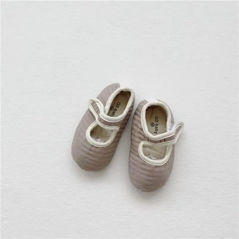 White Korean Style Baby Walking Shoes 0-2Yr Soft Sole