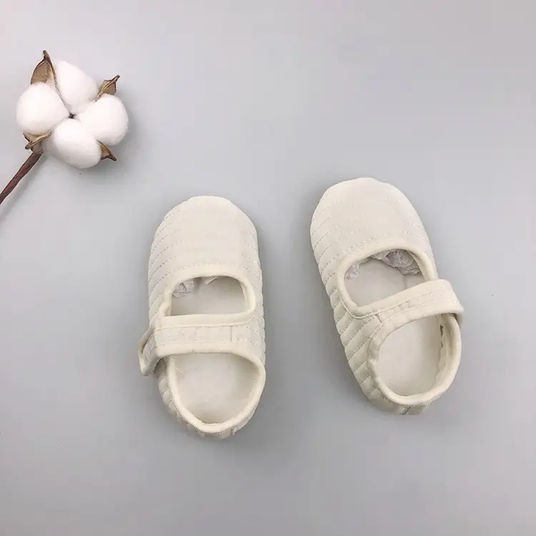 White Korean Style Baby Walking Shoes 0-2Yr Soft Sole