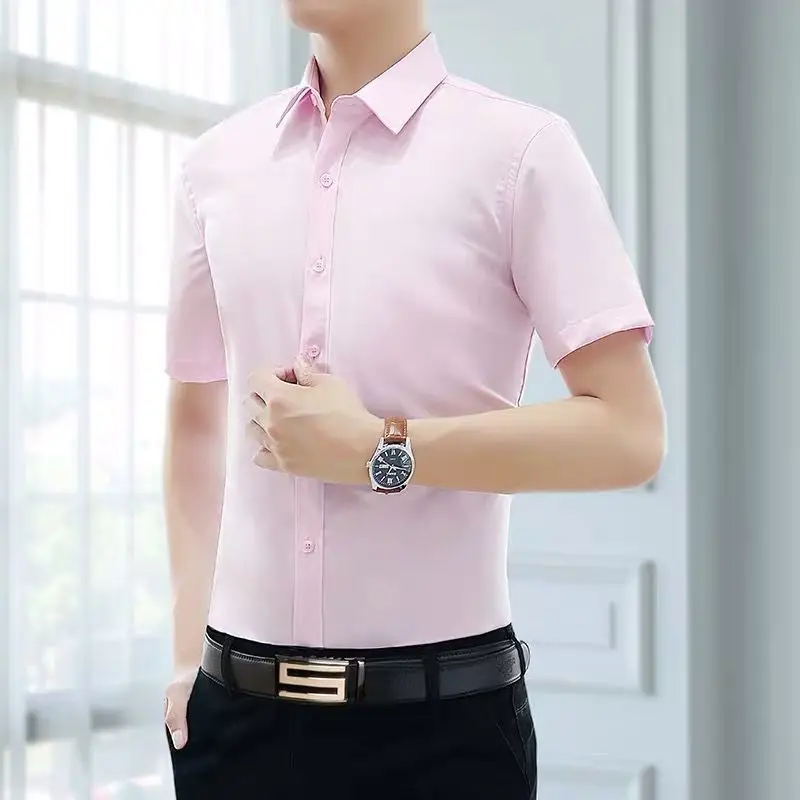 Men's White Half-Sleeved Business Shirt Slim Fit