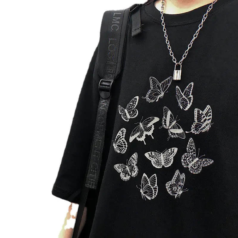 Gothic Anime Girl T-Shirt Black Manga Print