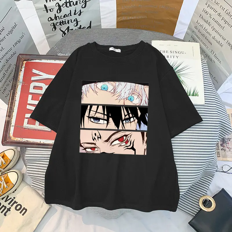 Gothic Anime Girl T-Shirt Black Manga Print